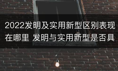 2022发明及实用新型区别表现在哪里 发明与实用新型是否具有实用性