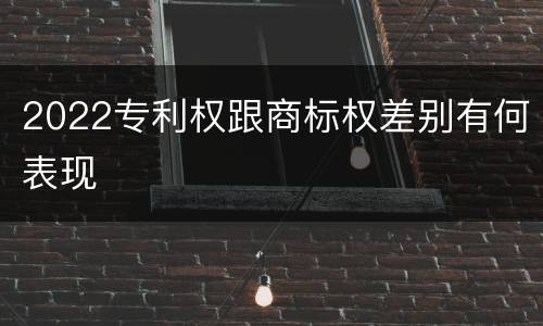 2022专利权跟商标权差别有何表现
