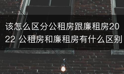 该怎么区分公租房跟廉租房2022 公租房和廉租房有什么区别?2019年的