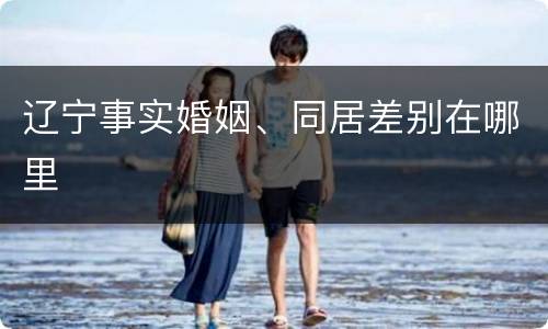 辽宁事实婚姻、同居差别在哪里