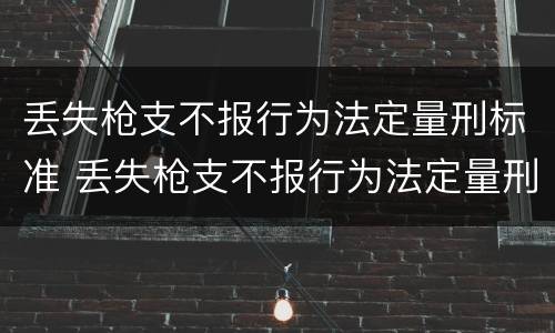 丢失枪支不报行为法定量刑标准 丢失枪支不报行为法定量刑标准