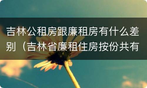 吉林公租房跟廉租房有什么差别（吉林省廉租住房按份共有产权实施管理办法）