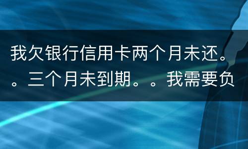 我欠银行信用卡两个月未还。。三个月未到期。。我需要负法律责任吗