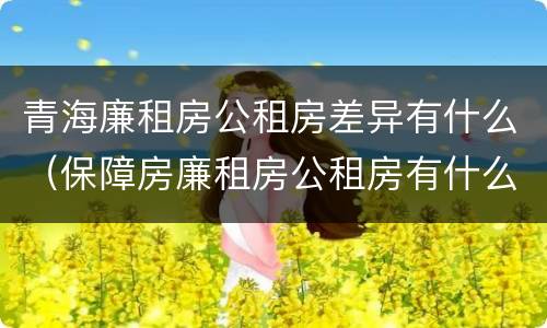 青海廉租房公租房差异有什么（保障房廉租房公租房有什么区别）