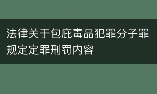 法律关于包庇毒品犯罪分子罪规定定罪刑罚内容