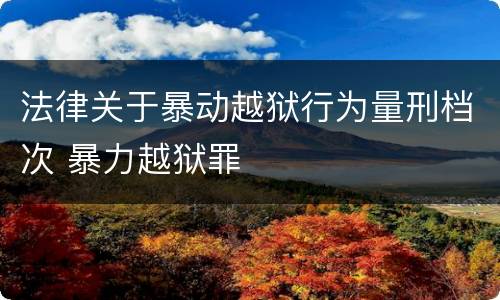 法律关于暴动越狱行为量刑档次 暴力越狱罪