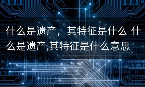 什么是遗产，其特征是什么 什么是遗产,其特征是什么意思