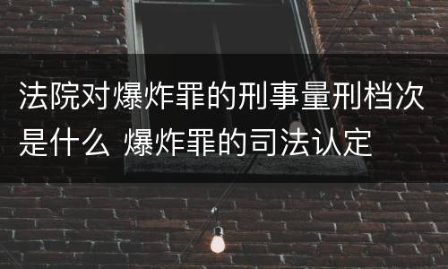 法院对爆炸罪的刑事量刑档次是什么 爆炸罪的司法认定