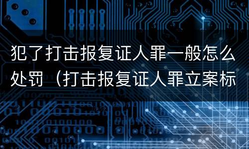 犯了打击报复证人罪一般怎么处罚（打击报复证人罪立案标准）