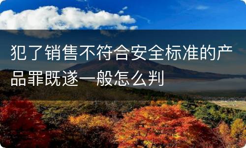 犯了销售不符合安全标准的产品罪既遂一般怎么判