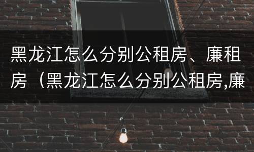 黑龙江怎么分别公租房、廉租房（黑龙江怎么分别公租房,廉租房呢）