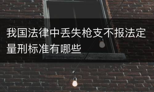 我国法律中丢失枪支不报法定量刑标准有哪些