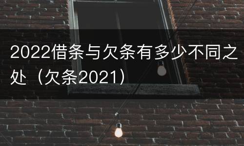 2022借条与欠条有多少不同之处（欠条2021）