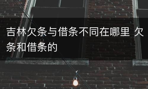 吉林欠条与借条不同在哪里 欠条和借条的