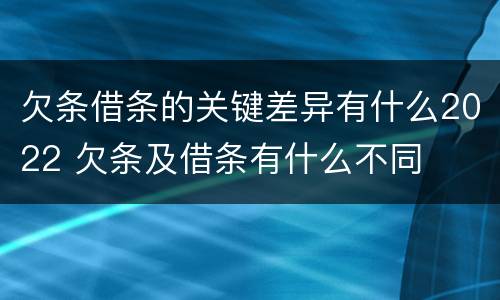 欠条借条的关键差异有什么2022 欠条及借条有什么不同
