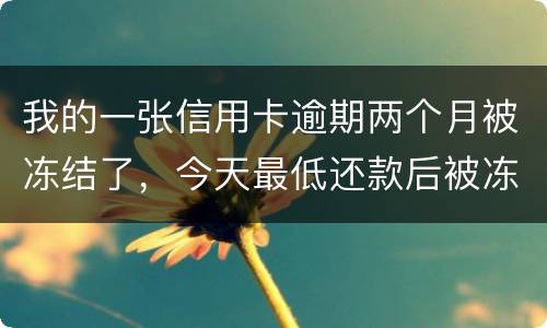 我的一张信用卡逾期两个月被冻结了，今天最低还款后被冻结，请问下还可以解冻吗