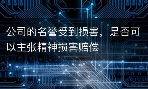 公司的名誉受到损害，是否可以主张精神损害赔偿