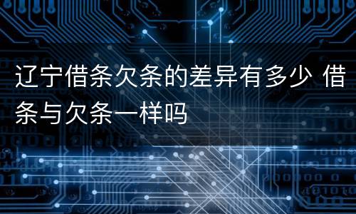 辽宁借条欠条的差异有多少 借条与欠条一样吗