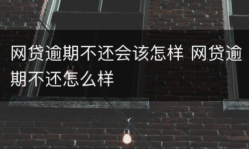 网贷逾期不还会该怎样 网贷逾期不还怎么样
