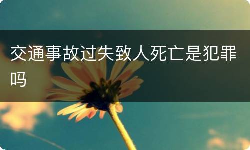 交通事故过失致人死亡是犯罪吗