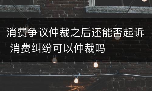 消费争议仲裁之后还能否起诉 消费纠纷可以仲裁吗
