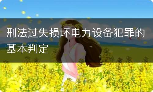 刑法过失损坏电力设备犯罪的基本判定