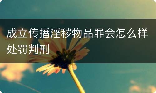 成立传播淫秽物品罪会怎么样处罚判刑