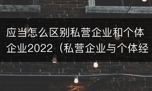 应当怎么区别私营企业和个体企业2022（私营企业与个体经营企业的区别）