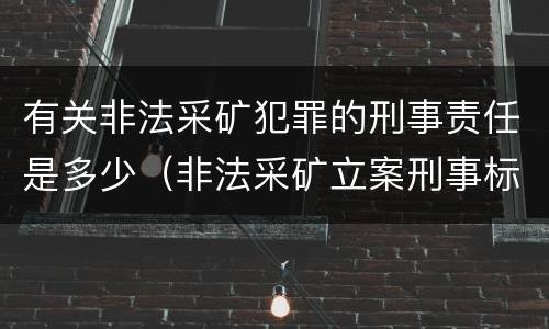 有关非法采矿犯罪的刑事责任是多少（非法采矿立案刑事标准是什么）