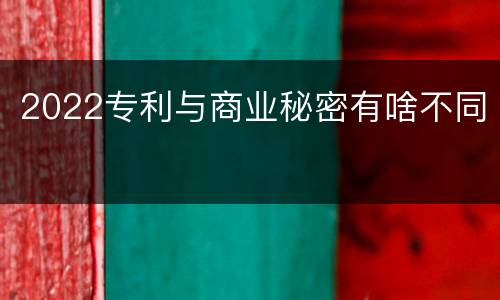 2022专利与商业秘密有啥不同