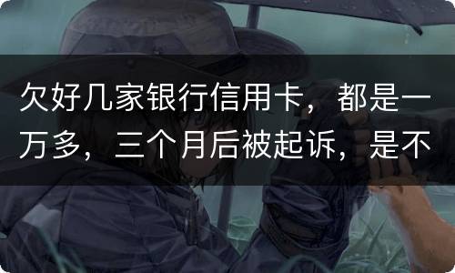 欠好几家银行信用卡，都是一万多，三个月后被起诉，是不是要判刑了