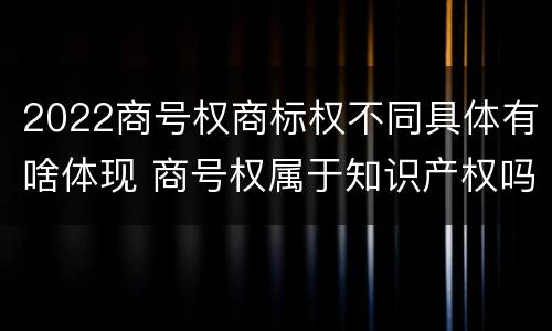 2022商号权商标权不同具体有啥体现 商号权属于知识产权吗
