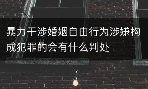 暴力干涉婚姻自由行为涉嫌构成犯罪的会有什么判处