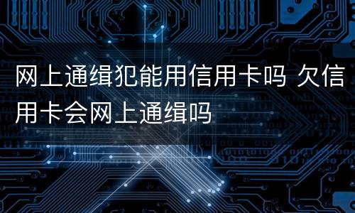 网上通缉犯能用信用卡吗 欠信用卡会网上通缉吗