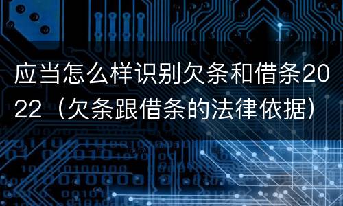 应当怎么样识别欠条和借条2022（欠条跟借条的法律依据）