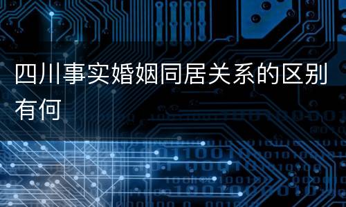 四川事实婚姻同居关系的区别有何