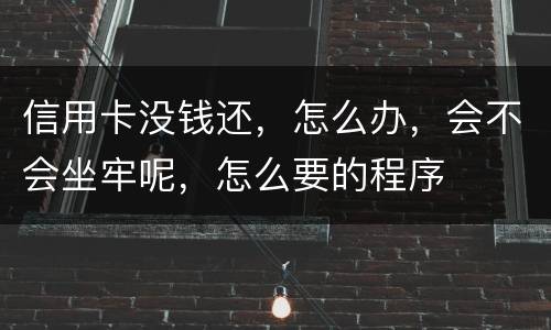 信用卡没钱还，怎么办，会不会坐牢呢，怎么要的程序