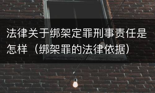 法律关于绑架定罪刑事责任是怎样（绑架罪的法律依据）