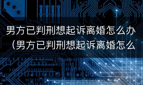 男方已判刑想起诉离婚怎么办（男方已判刑想起诉离婚怎么办理）