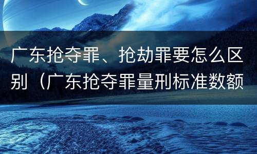 广东抢夺罪、抢劫罪要怎么区别（广东抢夺罪量刑标准数额）