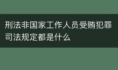 刑法非国家工作人员受贿犯罪司法规定都是什么