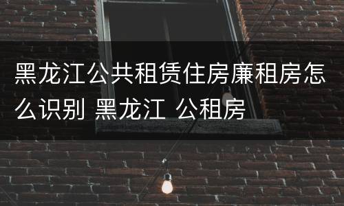 黑龙江公共租赁住房廉租房怎么识别 黑龙江 公租房