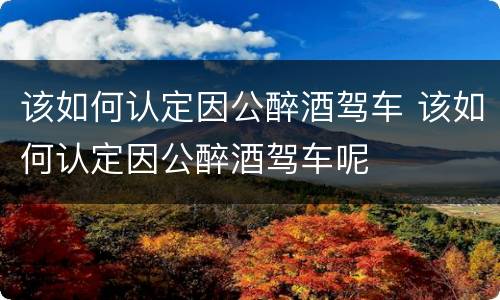 该如何认定因公醉酒驾车 该如何认定因公醉酒驾车呢