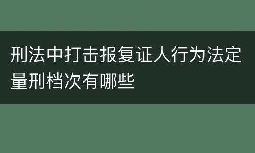 刑法中打击报复证人行为法定量刑档次有哪些