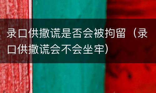 录口供撒谎是否会被拘留（录口供撒谎会不会坐牢）