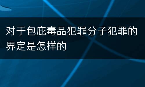 对于包庇毒品犯罪分子犯罪的界定是怎样的