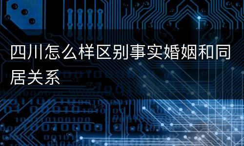 四川怎么样区别事实婚姻和同居关系