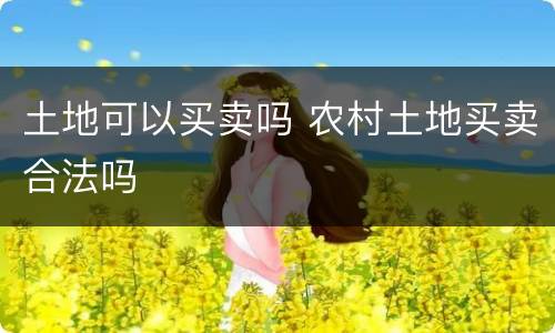 土地可以买卖吗 农村土地买卖合法吗