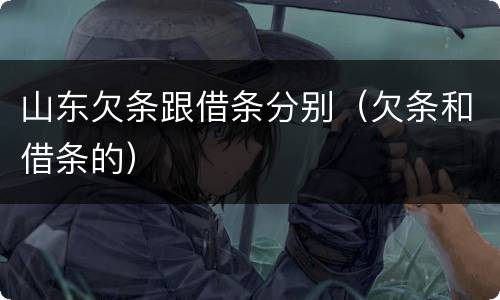 山东欠条跟借条分别（欠条和借条的）