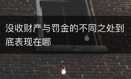 没收财产与罚金的不同之处到底表现在哪